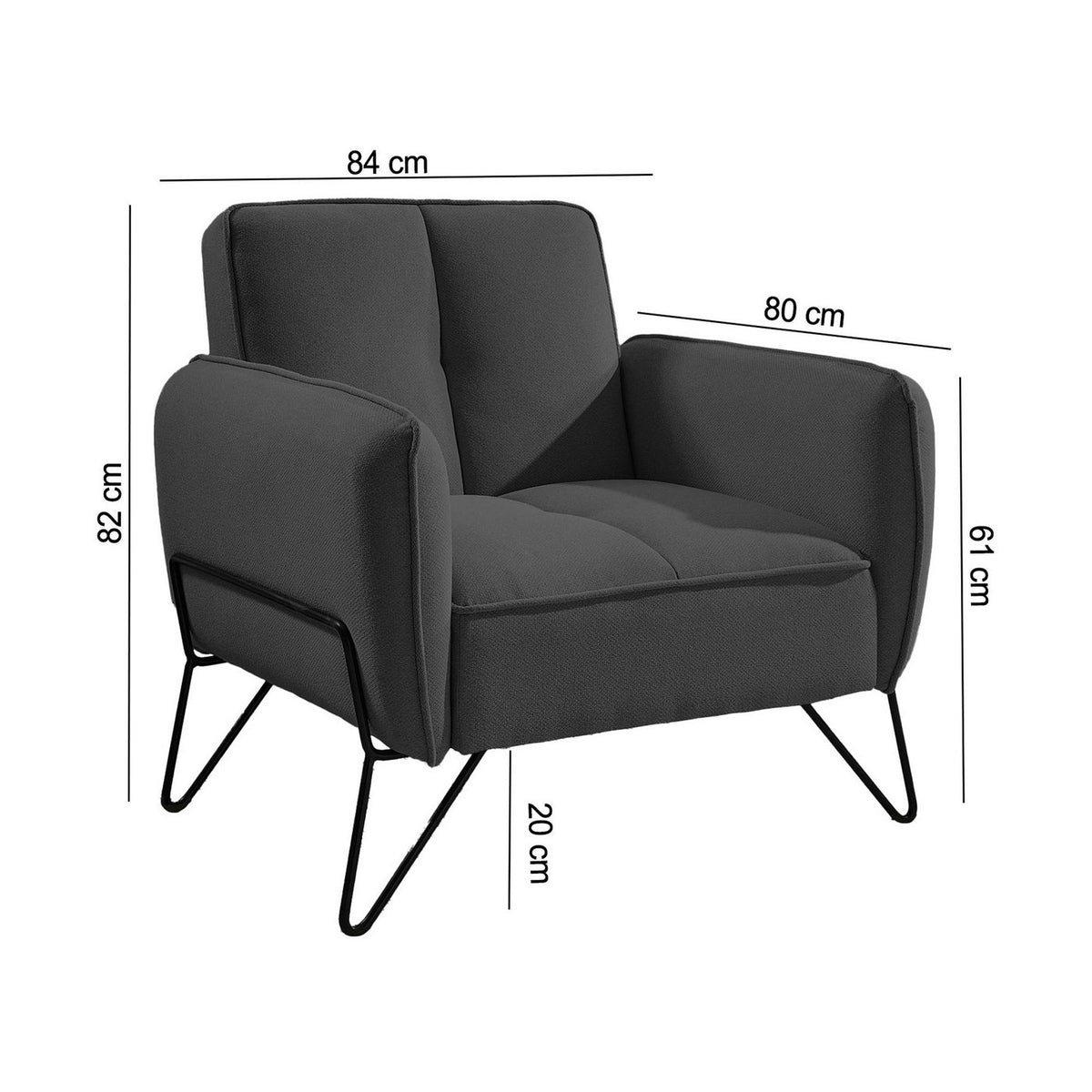 Vintex - Fauteuil - Microfibre - Anthracite
