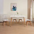 Scandi - Conjunto Mesa de Comedor Rectangular + 4 Sillas - Transparente