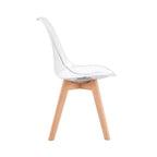 Scandi - Conjunto Mesa de Comedor Rectangular + 4 Sillas - Transparente