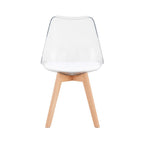 Scandi - Conjunto Mesa de Comedor Rectangular + 4 Sillas - Transparente