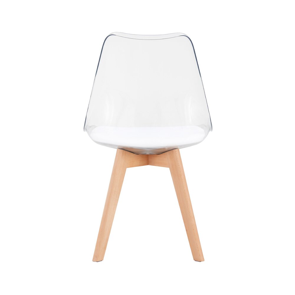 Scandi - Conjunto Mesa de Comedor Rectangular + 4 Sillas - Transparente