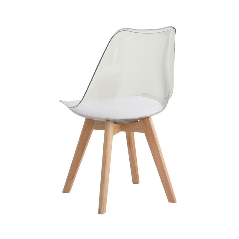 Scandi - Ensemble Table Rectangulaire De Repas + 4 Chaises - Transparent