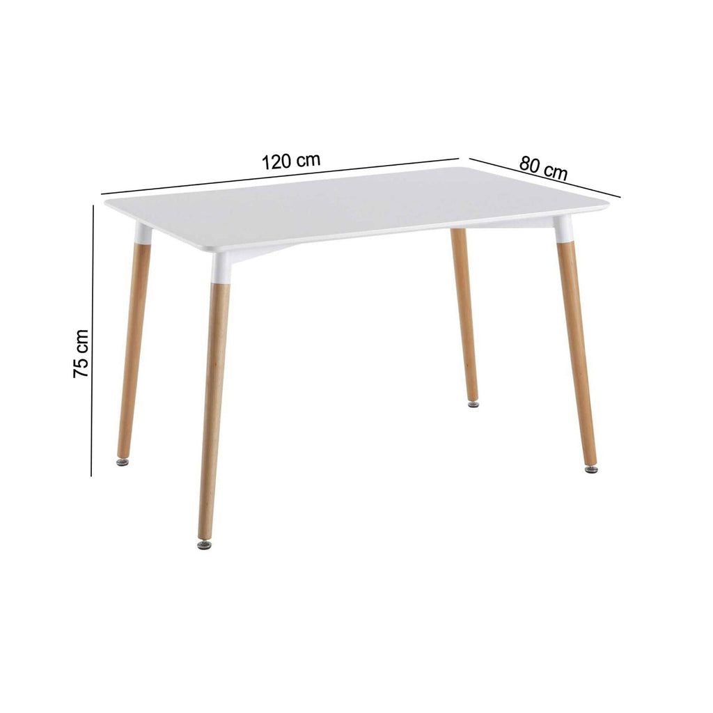 Scandi - Conjunto Mesa de Comedor Rectangular + 4 Sillas - Transparente