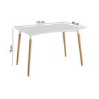 Scandi - Conjunto Mesa de Comedor Rectangular + 4 Sillas - Transparente