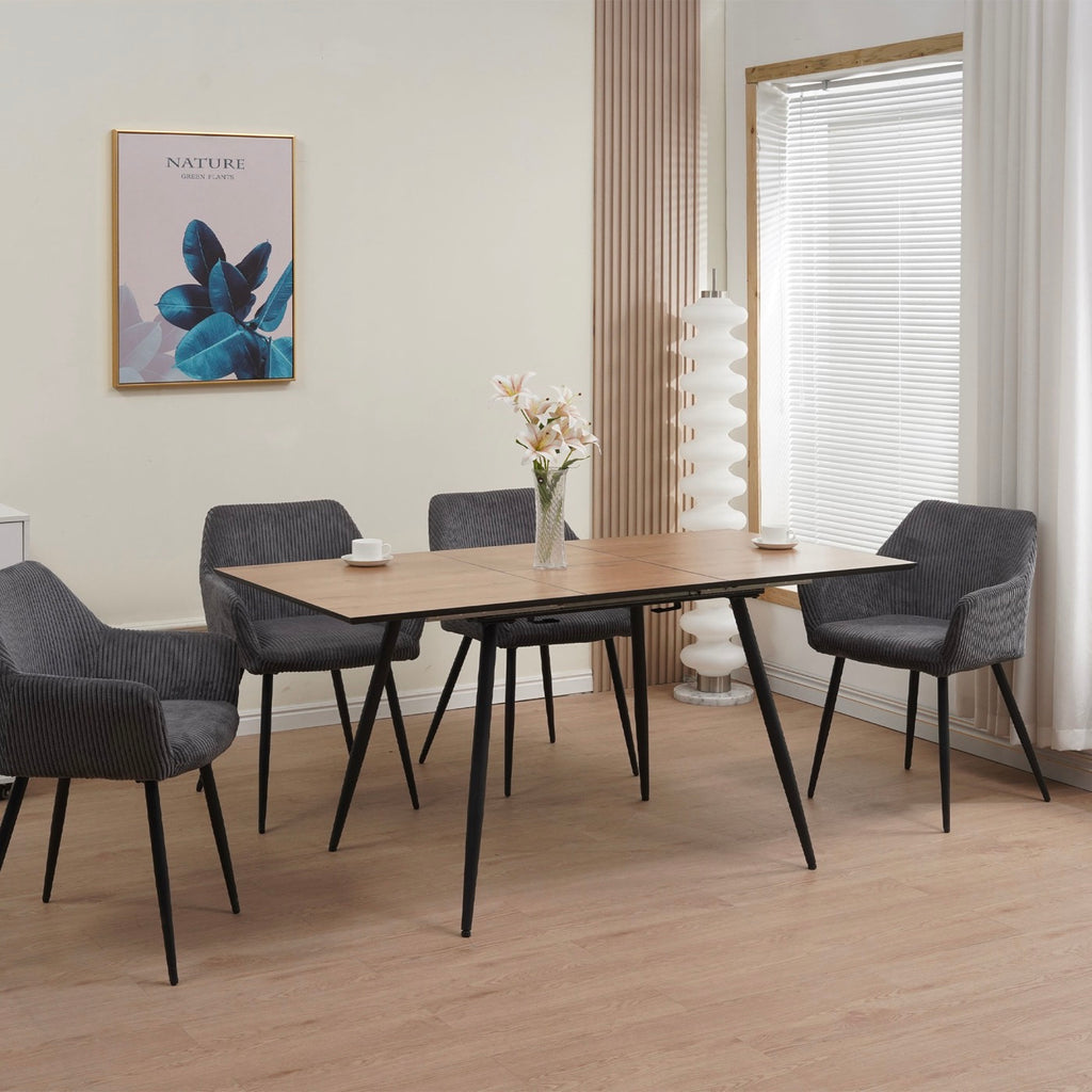 Scandi - Mesa de comedor extensible estilo escandinavo - Natural