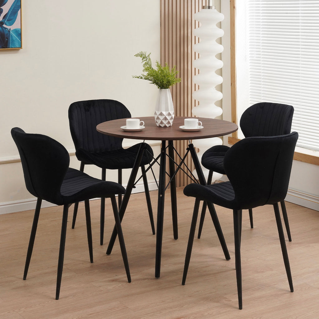 Scandi - Mesa de comedor redonda escandinava - Nogal