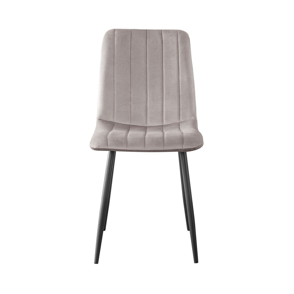 Velvet - Lot De 4 Chaises Repas - Velours - Gris Clair