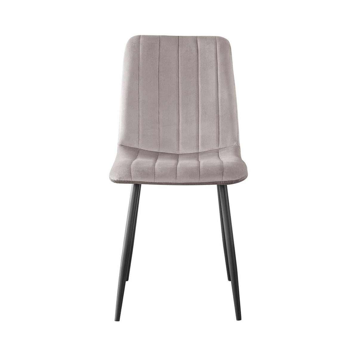 Velvet - Lot De 4 Chaises Repas - Velours - Gris Clair