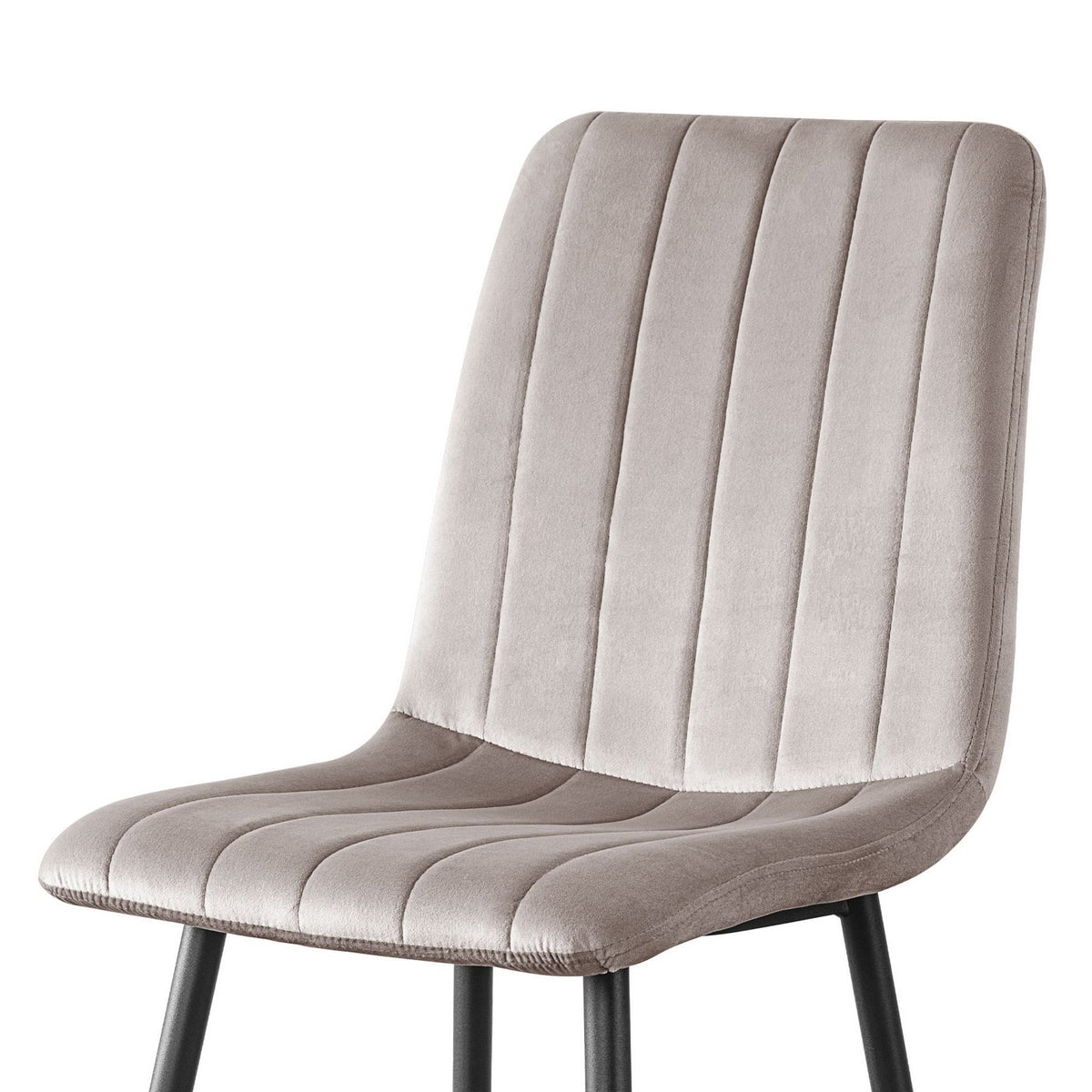 Velvet - Lot De 4 Chaises Repas - Velours - Gris Clair