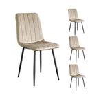 Velvet - Lot De 4 Chaises Repas - Velours - Taupe