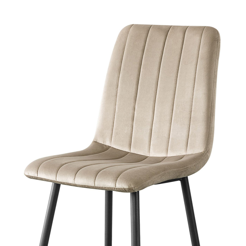 Velvet - Lot De 4 Chaises Repas - Velours - Taupe