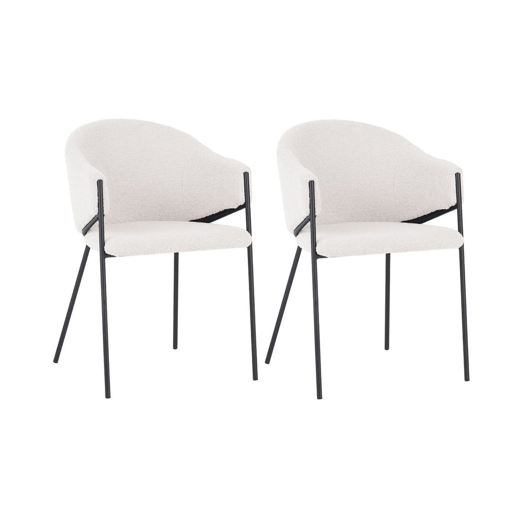 Sherpa - Lot De 2 Fauteuils De Repas - Tissu Bouclette - Blanc