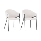 Sherpa - Lot De 2 Fauteuils De Repas - Tissu Bouclette - Blanc