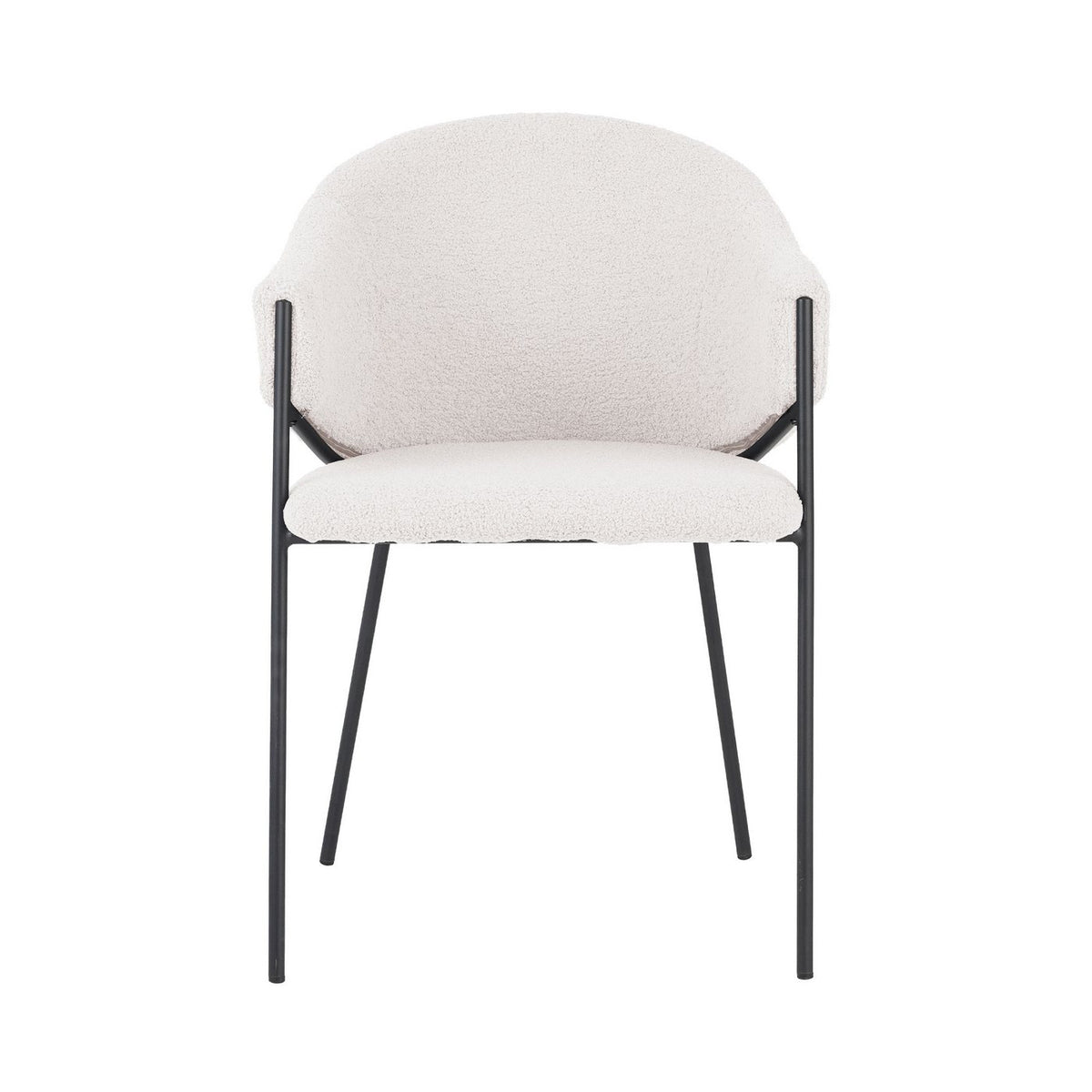 Sherpa - Lot De 2 Fauteuils De Repas - Tissu Bouclette - Blanc
