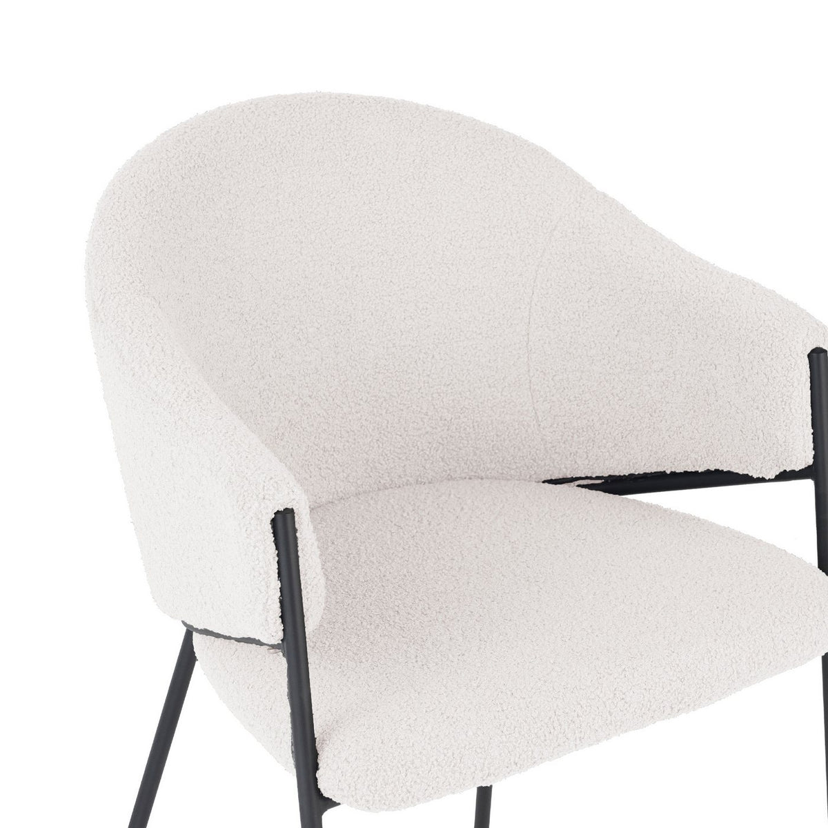 Sherpa - Lot De 2 Fauteuils De Repas - Tissu Bouclette - Blanc