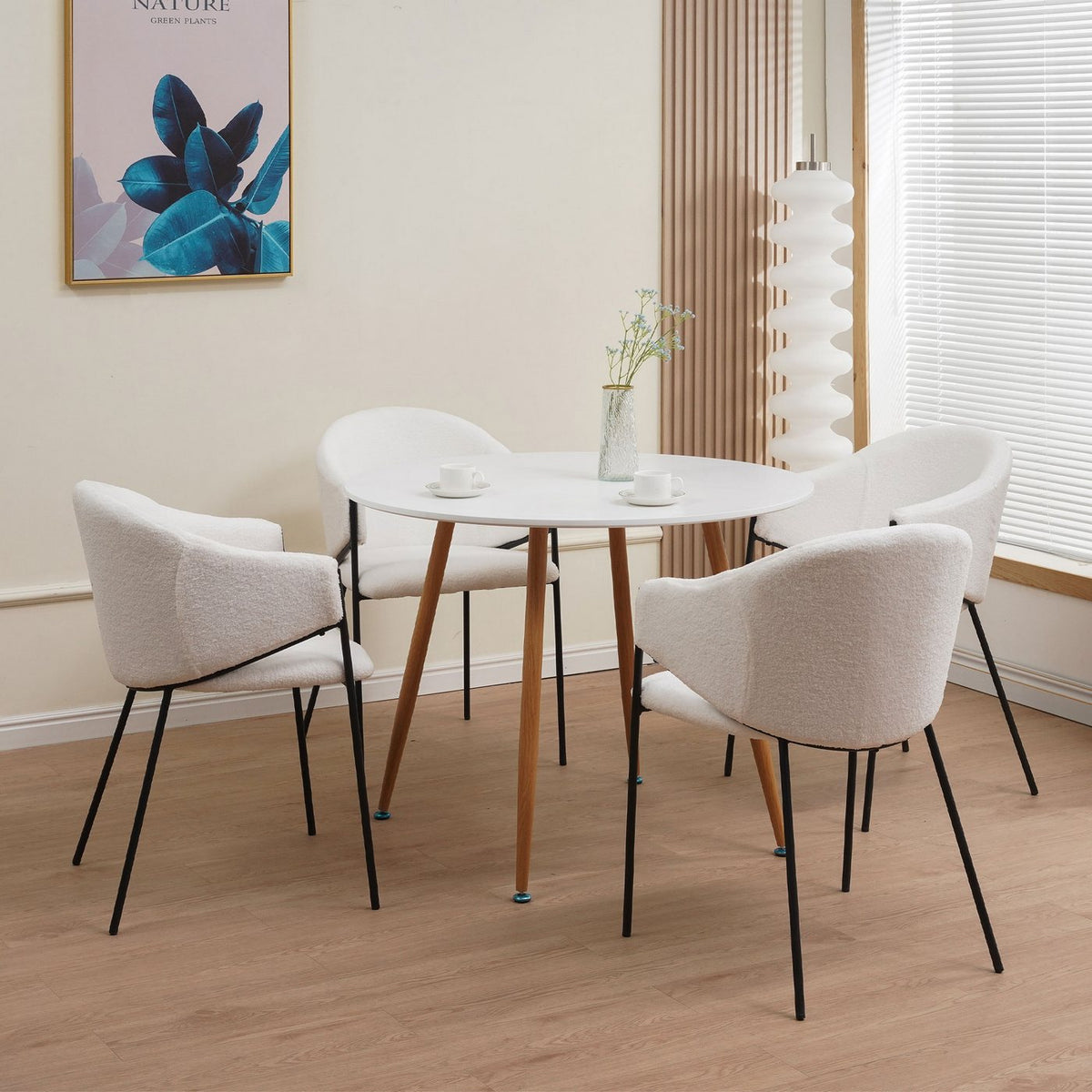 Sherpa - Lot De 2 Fauteuils De Repas - Tissu Bouclette - Blanc