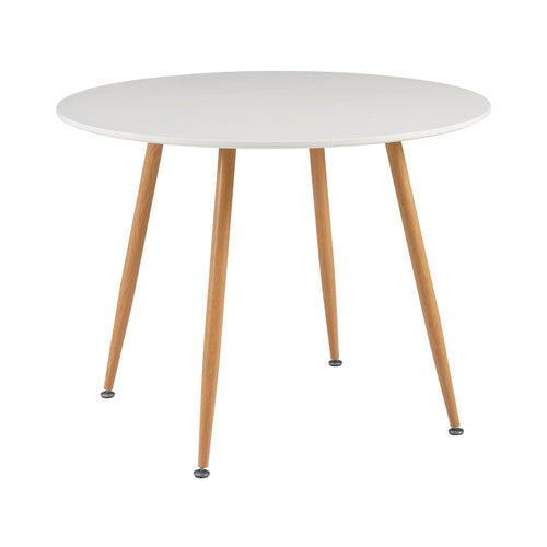 Scandi - Table À Manger Ronde Style Scandinave - Blanc