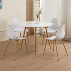 Scandi - Mesa de comedor redonda estilo escandinavo - Blanco