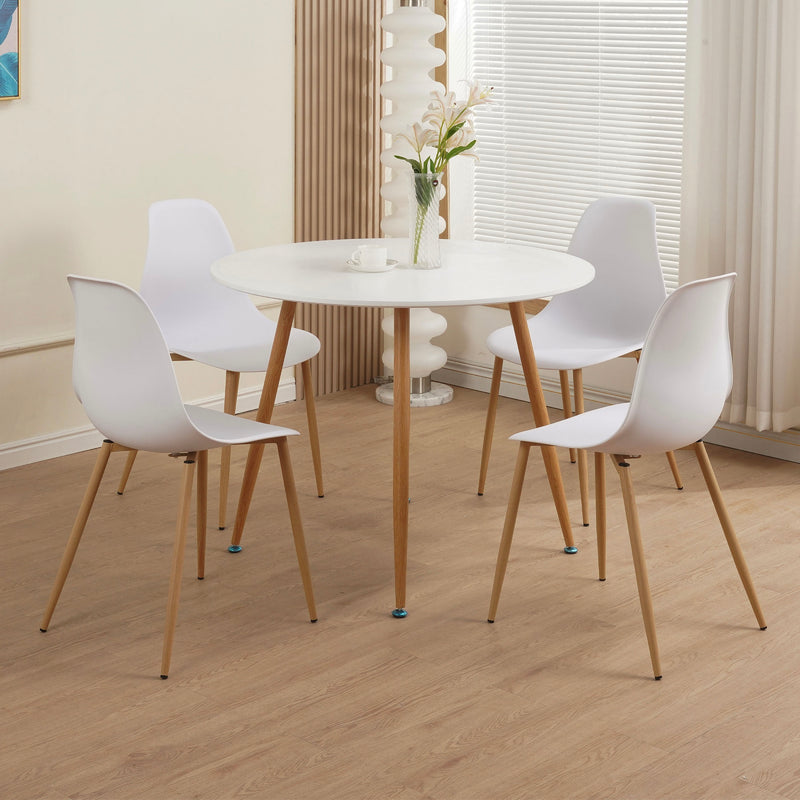 Scandi - Table À Manger Ronde Style Scandinave - Blanc
