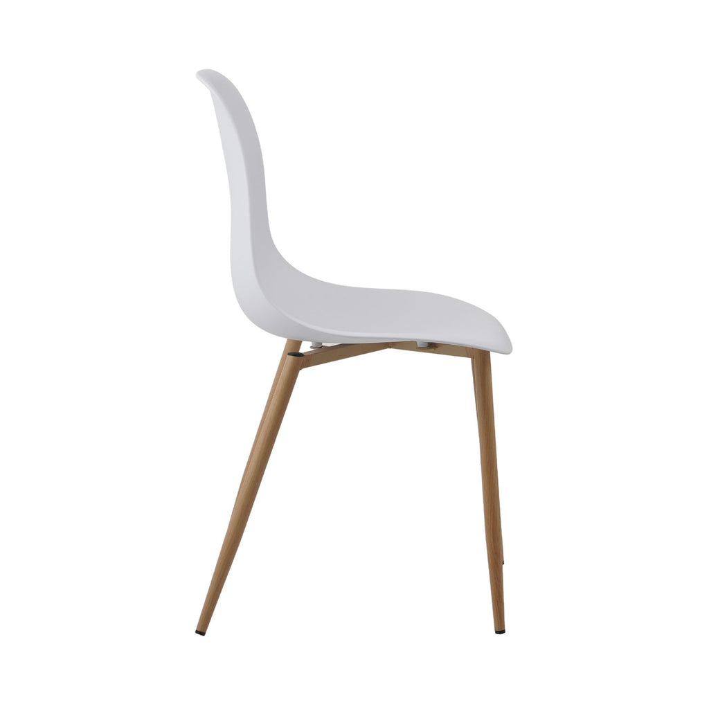 Scandi - Juego de mesa de comedor redonda + 4 sillas - Blanco
