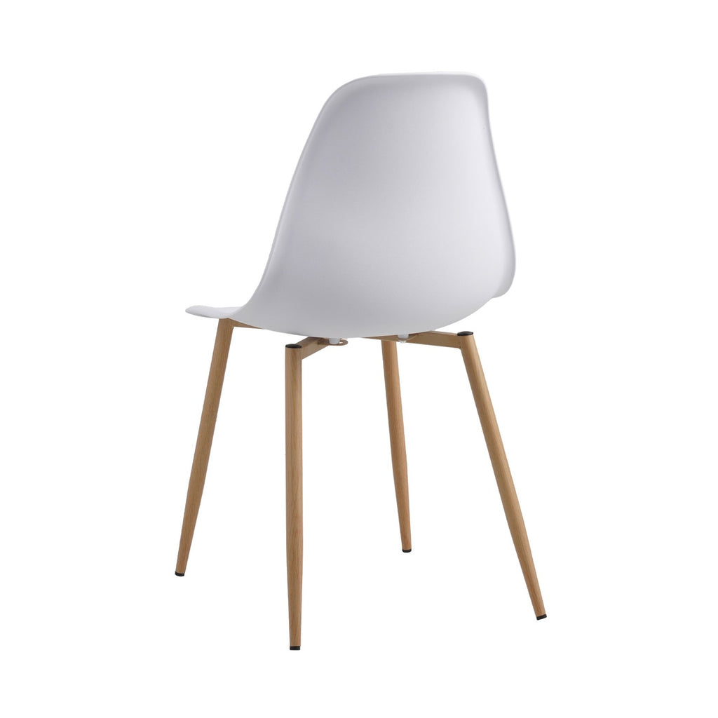 Scandi - Juego de mesa de comedor redonda + 4 sillas - Blanco