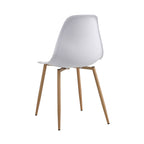 Scandi - Juego de mesa de comedor redonda + 4 sillas - Blanco