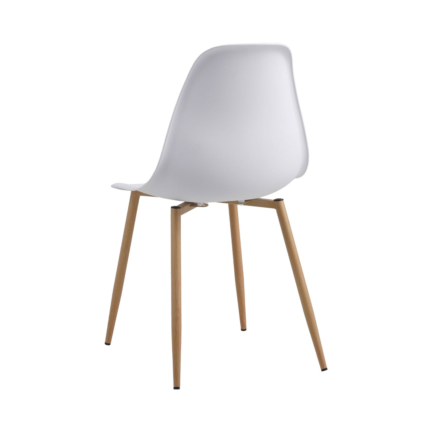 Scandi - Juego de mesa de comedor redonda + 4 sillas - Blanco