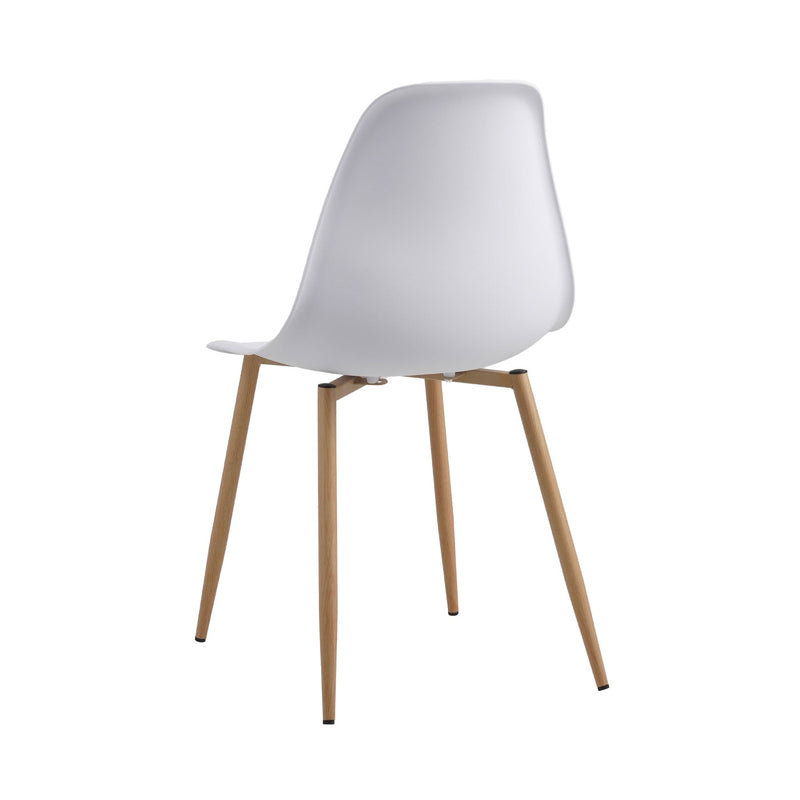 Scandi - Ensemble Table À Manger Ronde + 4 Chaises - Blanc