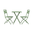 Baca - Ensemble Table + 2 Chaises De Jardin Pliable En Métal - Vert