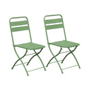 Baca - Ensemble Table + 2 Chaises De Jardin Pliable En Métal - Vert