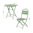 Baca - Ensemble Table + 2 Chaises De Jardin Pliable En Métal - Vert