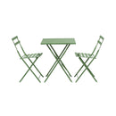 Baca - Ensemble Table + 2 Chaises De Jardin En Métal - Vert