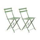 Baca - Ensemble Table + 2 Chaises De Jardin En Métal - Vert