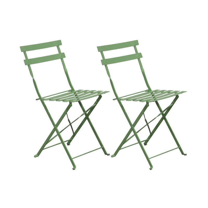 Baca - Ensemble Table + 2 Chaises De Jardin En Métal - Vert