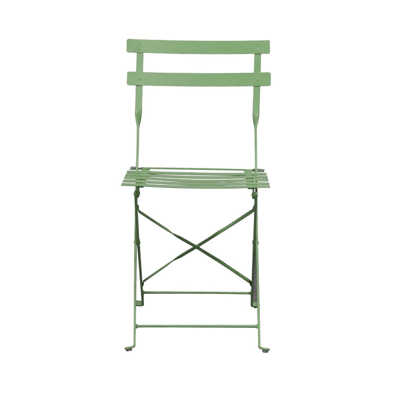 Baca - Ensemble Table + 2 Chaises De Jardin En Métal - Vert