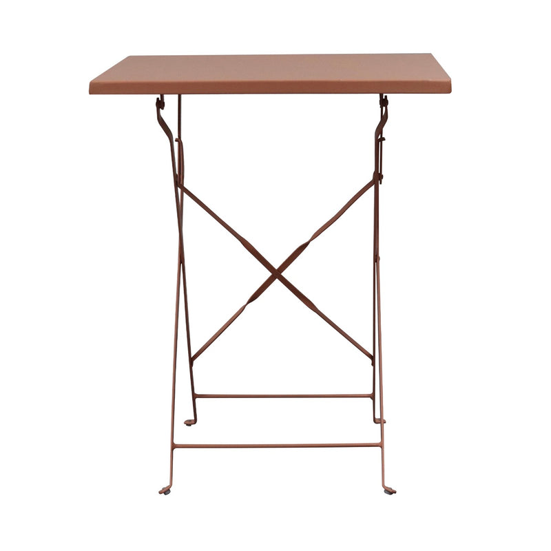 Baca - Ensemble Table + 2 Chaises De Jardin En Métal - Terracotta