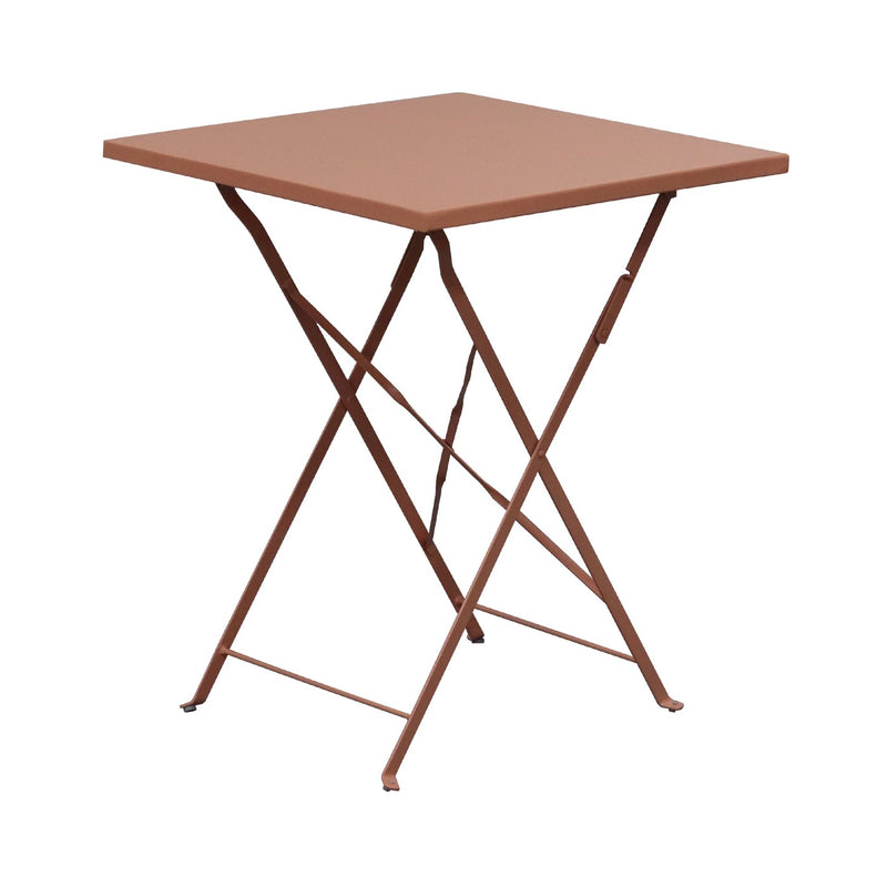 Baca - Ensemble Table + 2 Chaises De Jardin En Métal - Terracotta