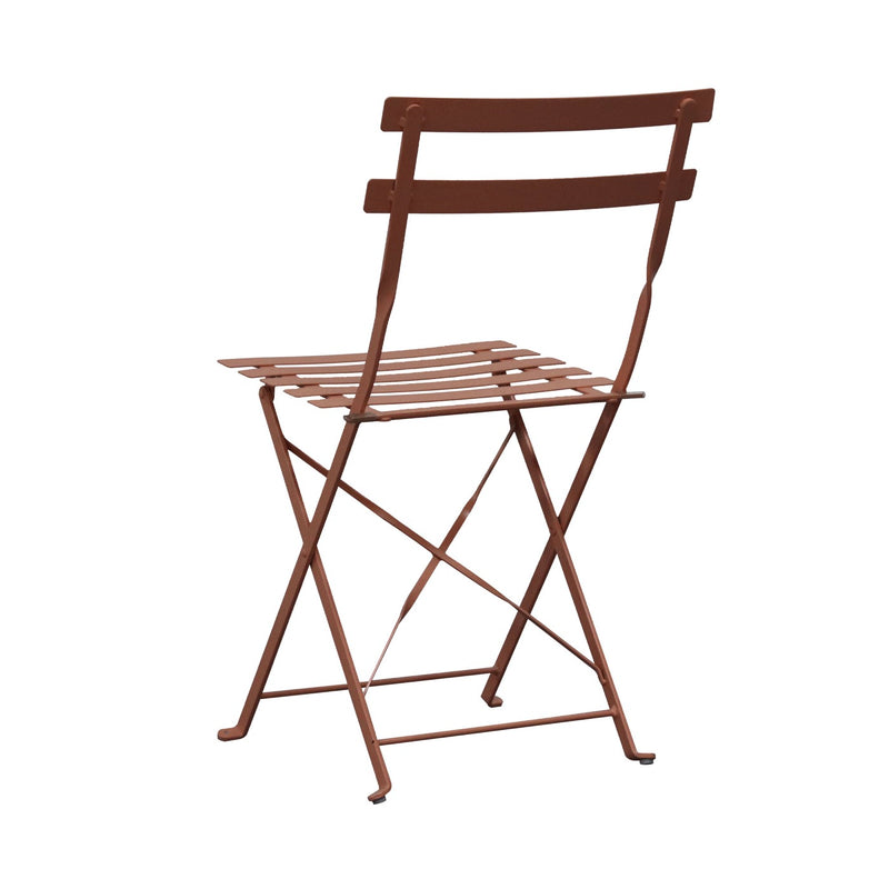 Baca - Ensemble Table + 2 Chaises De Jardin En Métal - Terracotta