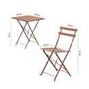 Baca - Ensemble Table + 2 Chaises De Jardin En Métal - Terracotta