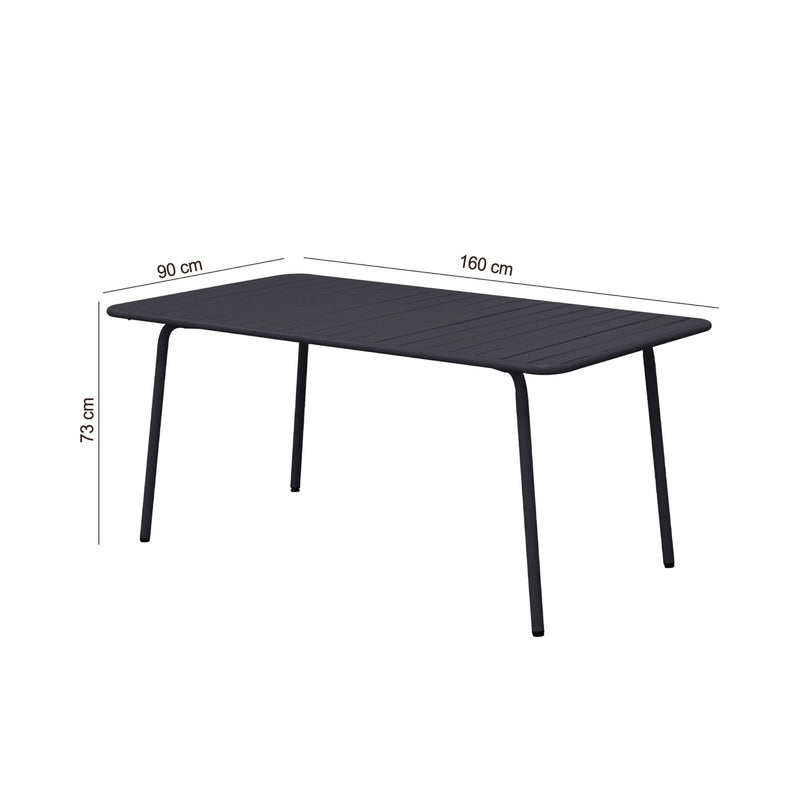 Baca - Table De Jardin En Métal - Gris