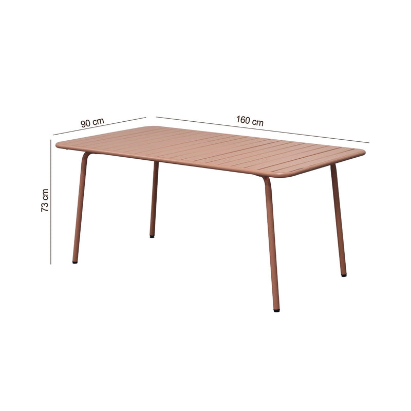 Baca - Table De Jardin En Métal - Terracotta