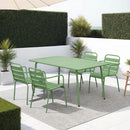 Baca - Ensemble Table De Jardin + 4 Fauteuils En Métal - Vert
