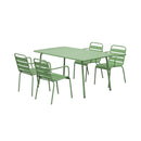 Baca - Ensemble Table De Jardin + 4 Fauteuils En Métal - Vert