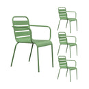 Baca - Ensemble Table De Jardin + 4 Fauteuils En Métal - Vert