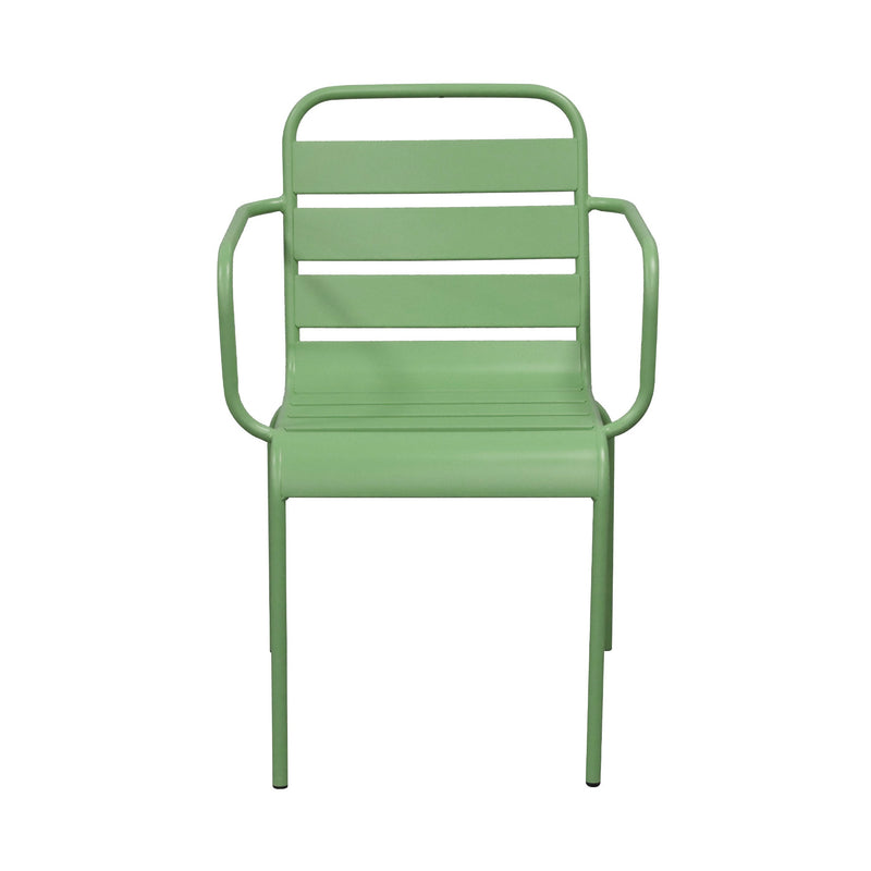 Baca - Ensemble Table De Jardin + 4 Fauteuils En Métal - Vert