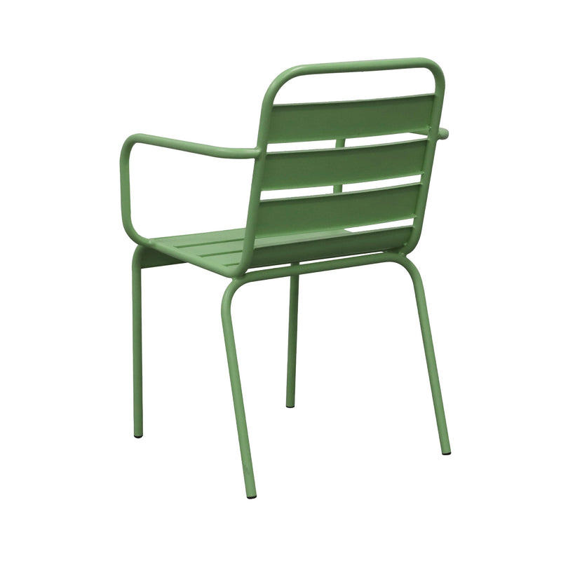 Baca - Ensemble Table De Jardin + 4 Fauteuils En Métal - Vert
