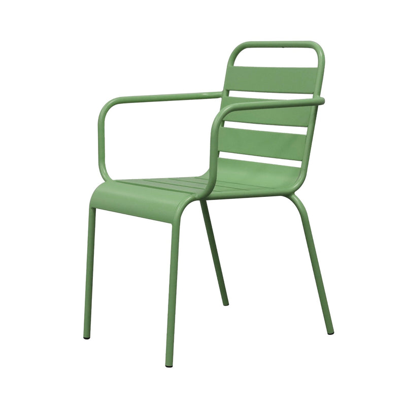 Baca - Ensemble Table De Jardin + 4 Fauteuils En Métal - Vert