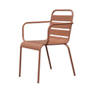 Baca - Ensemble Table De Jardin + 4 Fauteuils En Métal - Terracotta
