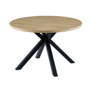 Alina - Table À Manger Ronde Et Pieds En Métal - Naturel