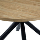 Alina - Table À Manger Ronde Et Pieds En Métal - Naturel